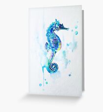 Aquarell Seepferdchen Grußkarte
