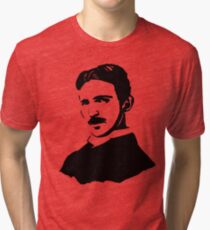 Nikola Tesla Stencil Tri-blend T-Shirt