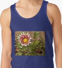 Gazania kiss frosty white flame flower Men's Tank Top