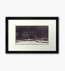 Fruktträdgård och Dromaeosaur Framed Print