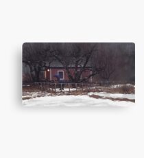 Fruktträdgård och Dromaeosaur Canvas Print