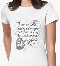 I am no bird // Jane Eyre Women's Fitted T-Shirt