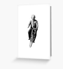 Albert Einstein on a Bike Greeting Card
