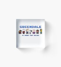 8-bit Greendale is Where They Belong (Video Game Text) Acrylic Block