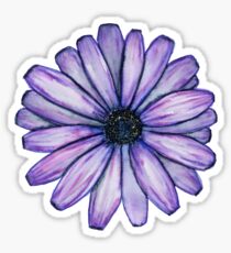 Watercolor Purple Daisy Flower Sticker
