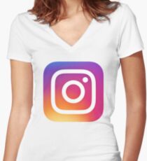 Instagram (Logo) Women's Fitted V-Neck T-Shirt