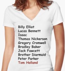 Tom Holland Characters List Women's Fitted V-Neck T-Shirt