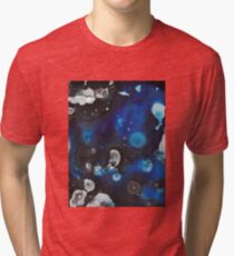 Blue Ink Abstract Tri-blend T-Shirt