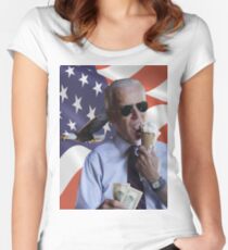 Joe Biden Loves America & Ice Cream Women's Fitted Scoop T-Shirt
