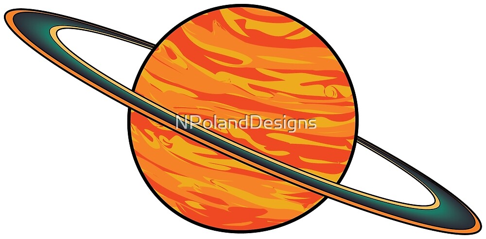 Saturn Cartoon Planet Sticker