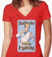 Bathrobe Extreme Fighting Women's Fitted V-Neck T-Shirt