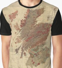 Vintage Geological Map of Scotland Graphic T-Shirt