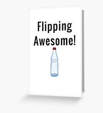 Flippende ehrfürchtige Wasserflasche-Spiegelung Grußkarte
