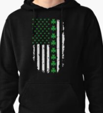 St. Patrick's Day Irish American Flag Pullover Hoodie