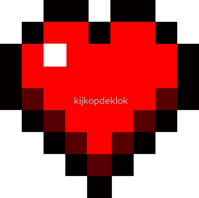 "Minecraft heart" Stickers by kijkopdeklok  Redbubble