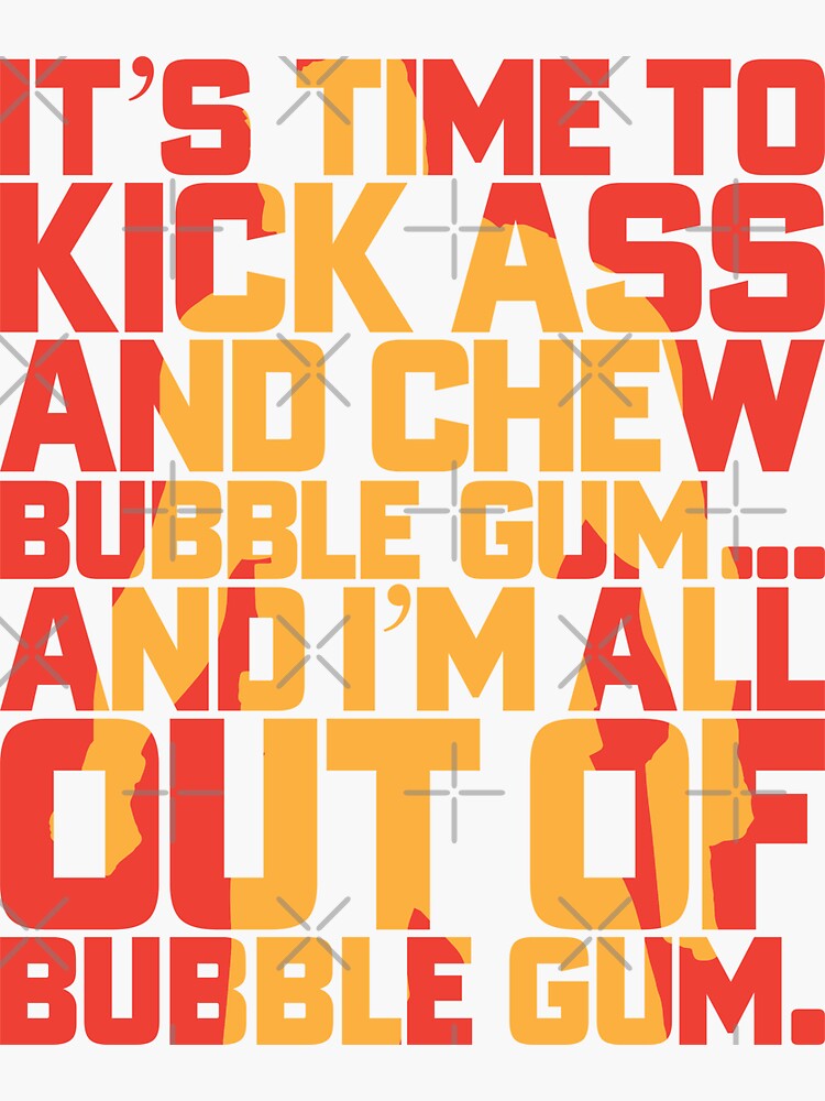 Kick Ass Chew Bubble Gum Sticker By DJBALOGH Redbubble   Bg%2cf8f8f8 Flat%2c750x%2c075%2cf Pad%2c750x1000%2cf8f8f8 