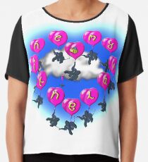 flying elephant valentines Chiffon Top