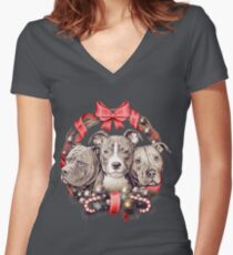 It's a Pit Bull Christmas Women's Fitted V-Neck T-Shirt