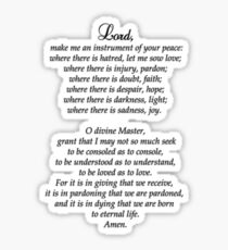 Lord Make Me an Instrument of Thy Peace Sticker