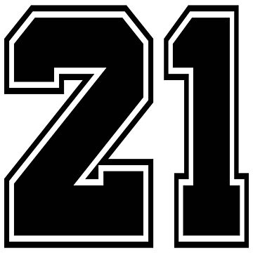21 American Football Classic Vintage Sport Jersey Number in black
