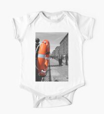 Lifesaver / Lifering Next To The River Mersey, Liverpool, Merseyside Short Sleeve Baby One-Piece