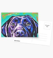 Labrador Retriever Dog Bright colorful pop dog art Postcards