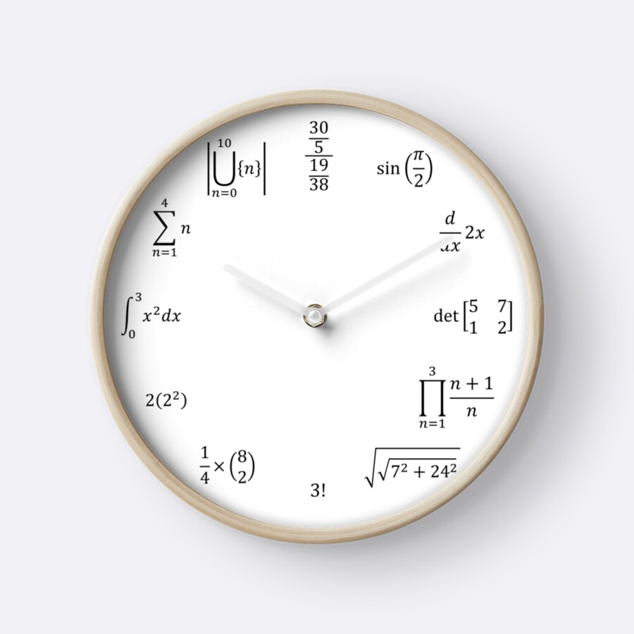 "Math Clock" Clocks by pokedude140 | Redbubble