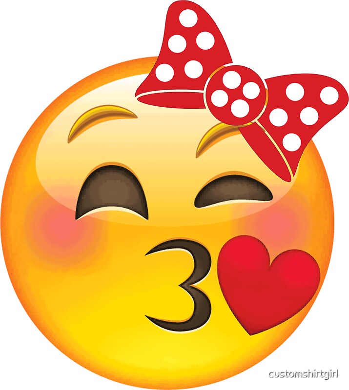 "Valentine's Day Kissy Emoji" Stickers by customshirtgirl Redbubble
