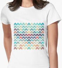 Watercolor Chevron Pattern Women's Fitted T-Shirt