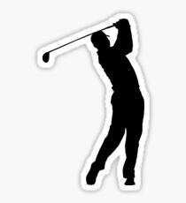 Pro Golfer Swinging Silhouette Sticker