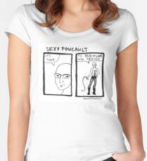 Sexy Foucault Tailliertes Rundhals-Shirt