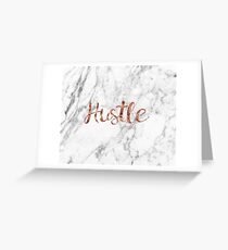 Hustle rose gold marble Greeting Card
