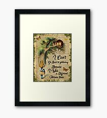 Alice im Wunderland Zitat, Cheshire Cat, Vintage Wörterbuch Kunst Gerahmtes Wandbild