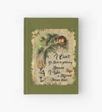 Alice in Wonderland Quote,Cheshire Cat,Vintage Dictionary Art Hardcover Journal