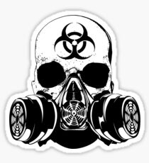 Biohazard Zombie Skull Sticker
