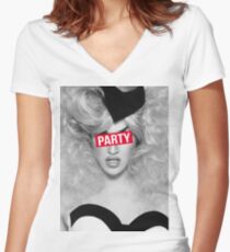 Camiseta entallada de cuello en V FIESTA