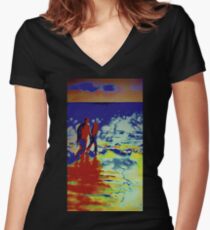 Waves Women's Fitted V-Neck T-Shirt
