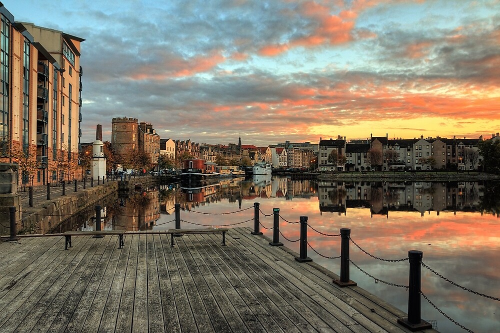 "HDR Sunset over the Shore in Leith, Edinburgh" by Miles Gray Redbubble