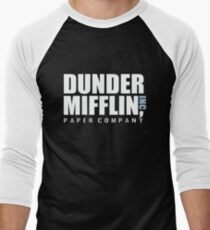 Dunder Mifflin The Office Funny Typography Text Logo Shirts Men's Baseball ¾ T-Shirt