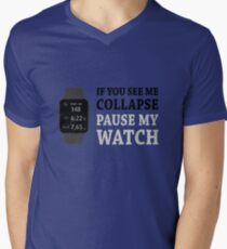 Wenn ich Pause reduziere meine Uhr T-Shirt mit V-Ausschnitt für Männer