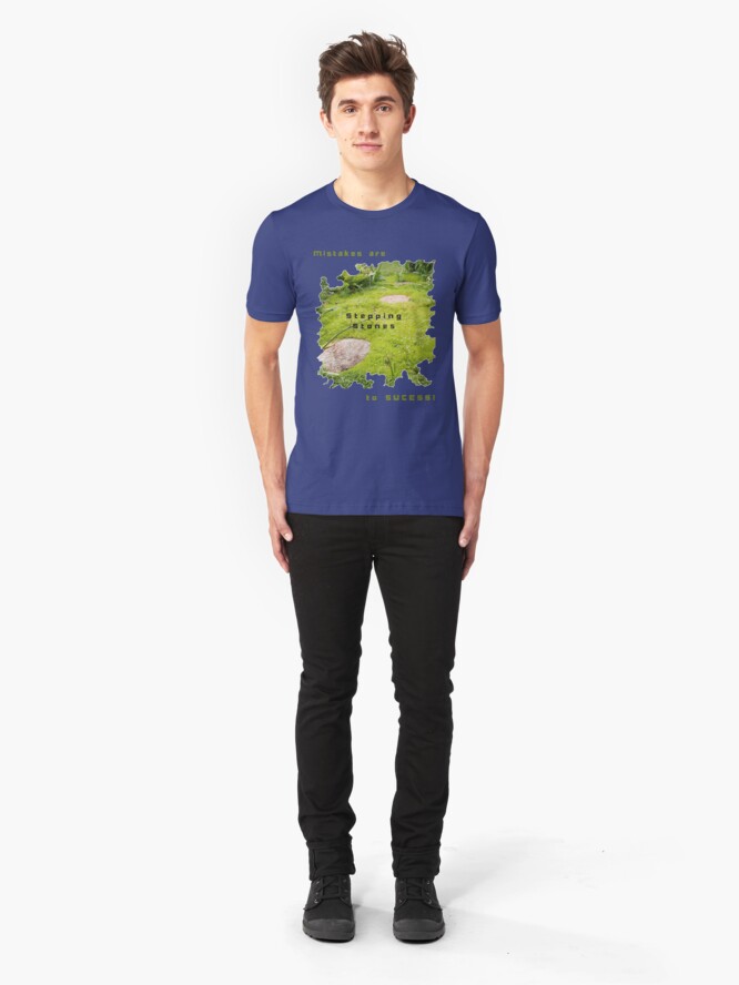 Alternate view of INSPIRATIONAL STEPPING STONE PATH TO SUCCESS Slim Fit T-Shirt