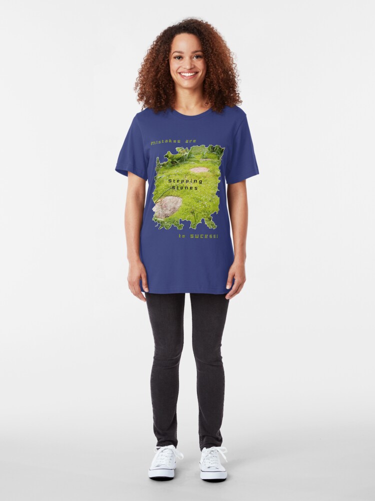 Alternate view of INSPIRATIONAL STEPPING STONE PATH TO SUCCESS Slim Fit T-Shirt
