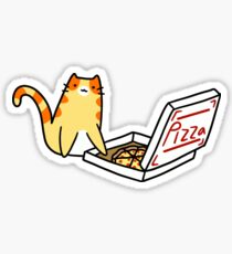 Pegatina Pizza Box Tabby Cat