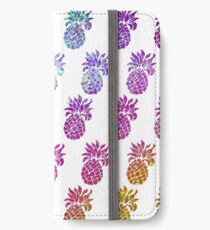 Regenbogen holographische Ananas iPhone Flip-Case/Hülle/Klebefolie