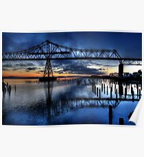 Astoria Bridge connecting Oregon to Washington (USA) Poster