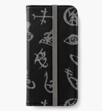 Silberne Glitter-Runen iPhone Flip-Case/Hülle/Klebefolie