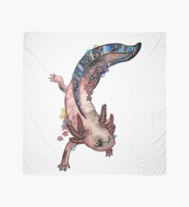 Cherry Blossom Axolotl Watercolour Splash Scarf