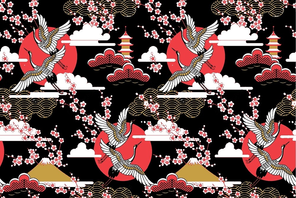 "Japanese Swan Pattern " by StylisStudios Redbubble