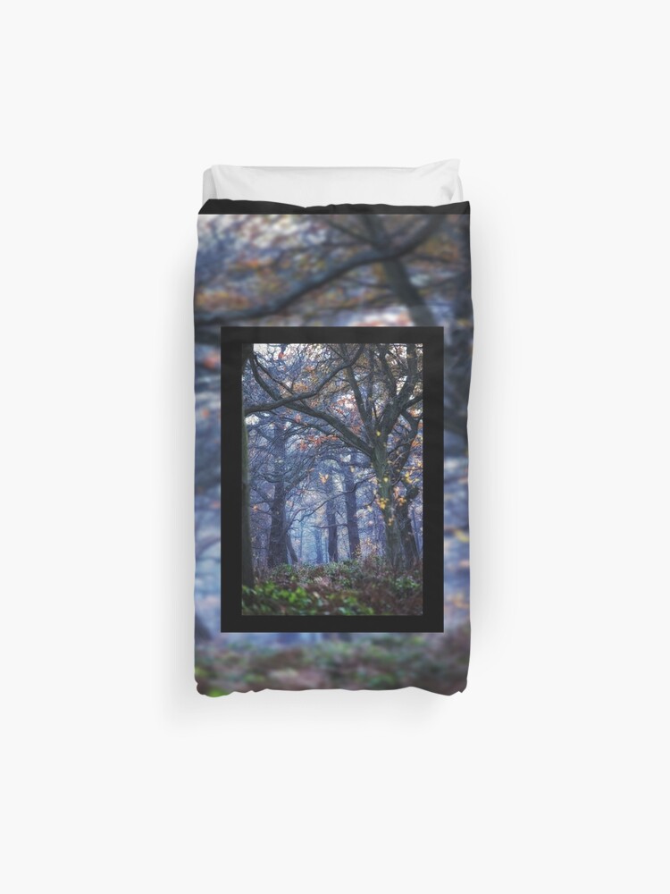 The Enchanted Forest Portrait With Double Border Duvet Cover By