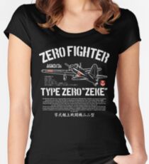 A6M Zero Zeke Imperial Japanese Nay Air Service Fighter Aircraft Plane World War 2 Women's Fitted Scoop T-Shirt